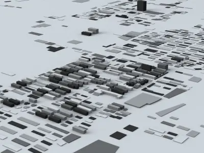 Jinan Streets and Buildings 3D model