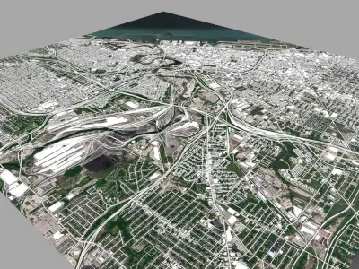 Cityscape Cleveland United States 3D model