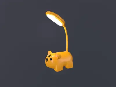 Tiger Desk Lamp Cute Low-poly 3D model