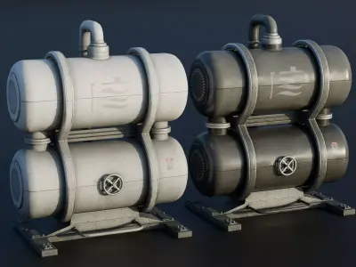 Industrial Tank - Industrial Machine - Type A Low-poly 3D model