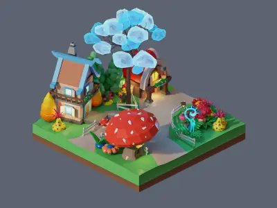 land 8A Low-poly 3D model
