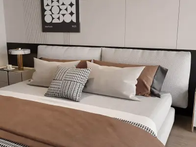 Modern Minimalist Master Bedroom 3D model