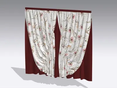 Curtain Low-poly 3D model