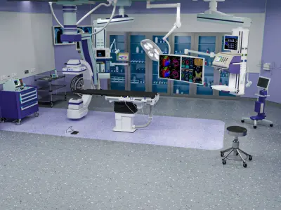 MEDICAL SPACES-CATHETER LAB-SURGICAL OPERATION ROOM 3D model