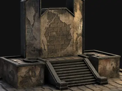 A pedestal with steps 3D model