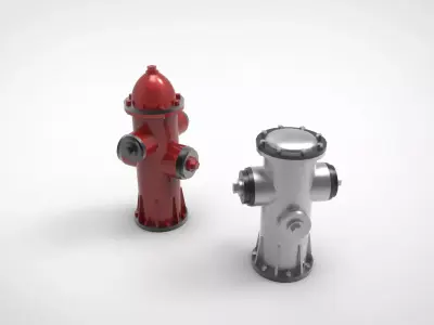 Public hydrants Low-poly 3D model
