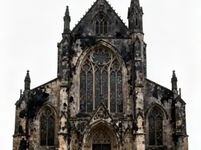 Weathered Gothic Cathedral 3D Model Low-poly 3D model