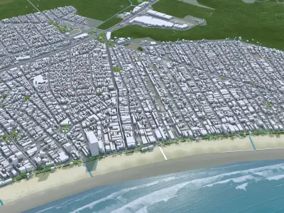 Praia Grande Brazil Low-poly 3D model