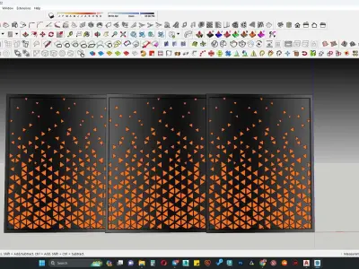 Glowing Partition wall 3d model 3D model