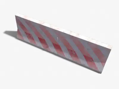 Concrete Barrier PBR 3D model Low-poly 3D model