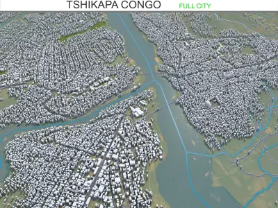 Tshikapa Congo 20km Low-poly 3D model
