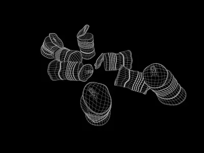 Can-squished cans in street Free 3D model