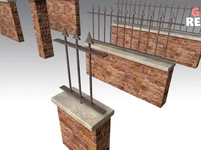 Brick Wall Pack PBR - Modular - Version 2 -  Low-poly 3D model