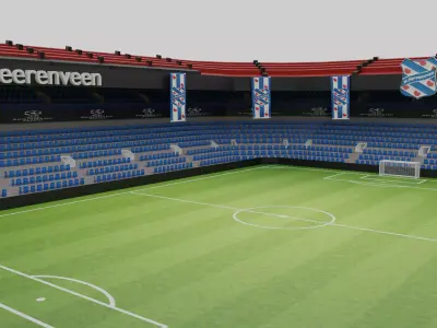 Heerenveen Football Stadium Low-poly 3D model