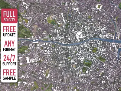 Dublin - 3D City Model Low-poly 3D model