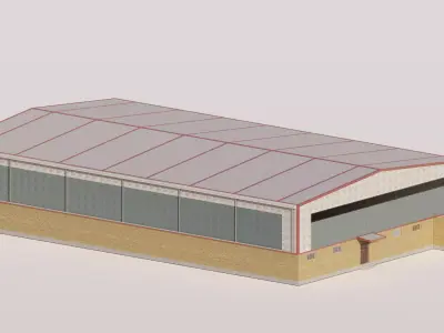 Warehouse-Warehouse Building 3D model 8