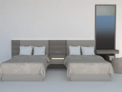 Hotel Line Nova Bed Set - twin 3D model