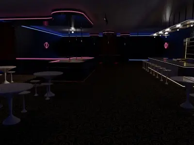 Strip Club Exterior and Interior 3D model