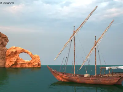  Wooden Qatar Dhow with Canopy 