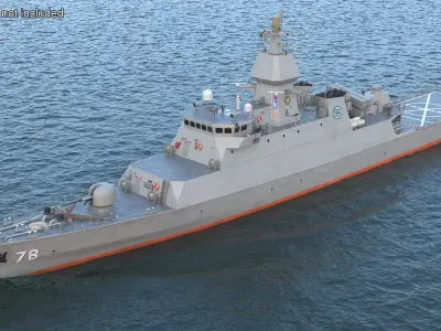  Iranian Destroyer Deylaman Rigged 