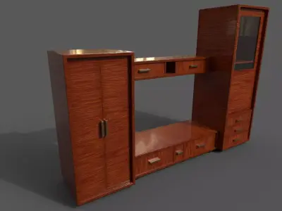 Set Modern Furniture 3D Model Low-poly 3D model