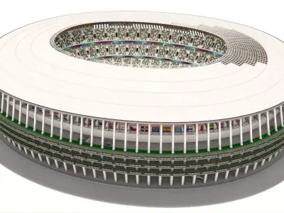 Tokyo National Olympic Stadium Football Field 3D model