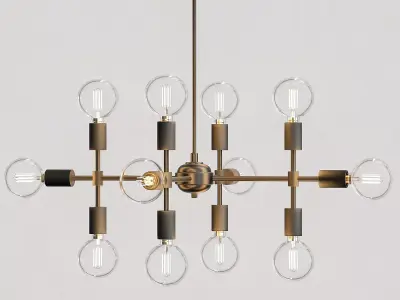 Enzo 12 Light Matte Gray Pendant 3D model