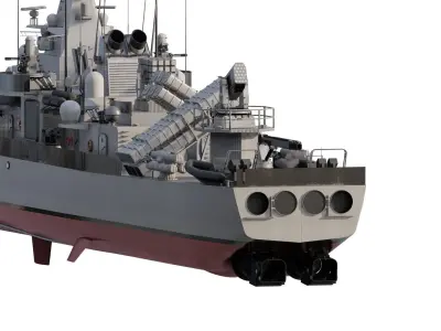 EUROPEAN FAST ATTACK BOAT WITH MISSILE SYSTEM 3D model