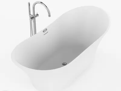 Jacuzzi Infinito Bathtub with floor standing faucet 3D model