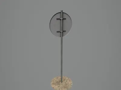 Road Sign 03 - Prohibited Way Low-poly 3D model