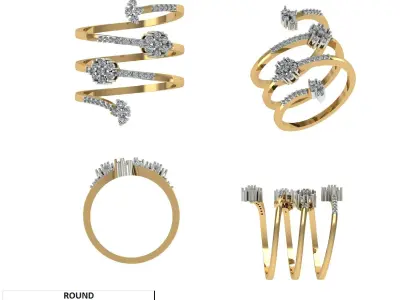 Light Weight Diamond Ring  3D model