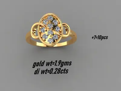 Dazzle and Shine Diamond Rings Collection 3D print model