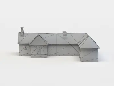 House wooden Low-poly 3D model