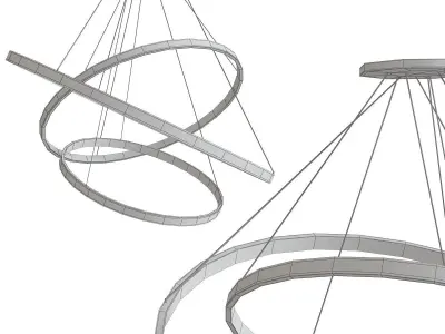 SATURN chandelier low poly 3d model Low-poly 3D model