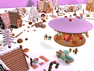 Gingerbread Village V2 Simle house 3D model