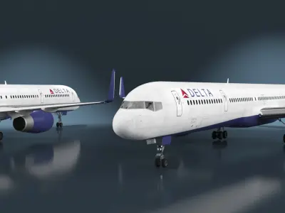  Delta Airlines Boeing 757-300 with Cabin and Doors Rigged 