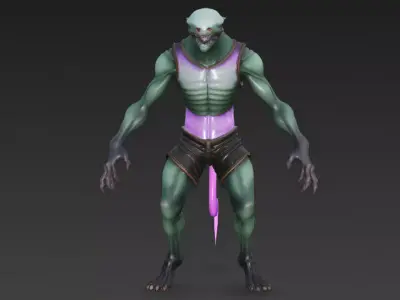 Tentacle Alien Monster 3D model 3D model