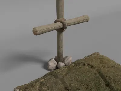 Dirt Grave And Shovel 3D model
