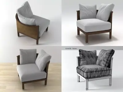 Rosetta small armchair 3D model