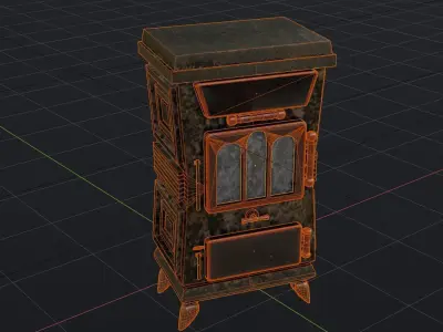 Cabinet - Till Game Ready Low-Poly PBR 3D model Low-poly 3D model