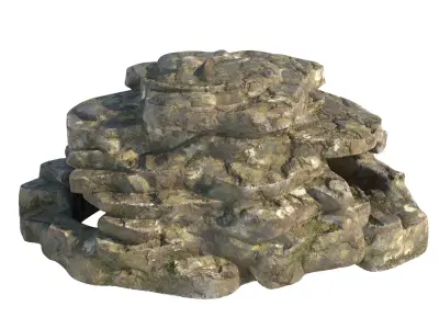 step rock pile Low-poly 3D model