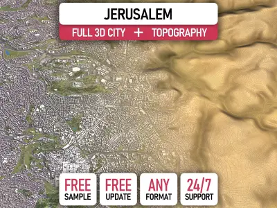 Jerusalem - 3D City Terrain  3D Model Pack