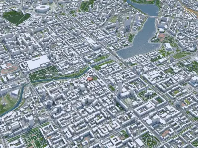 Yekaterinburg City Russia Low-poly 3D model