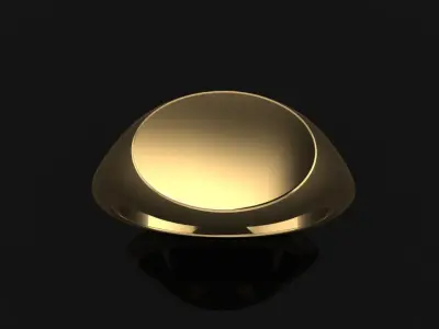 DAINTY SIDED OVAL SIGNET RING MIX SIZE 3D print model