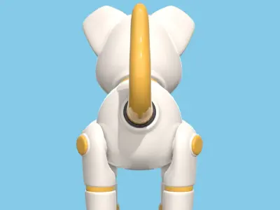 Plastic cute robot dog toy  Low-poly 3D model