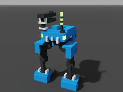 voxel or pixel robot -minecraft 3D model
