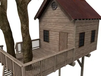 Generic Tree House A Wooden Outdoor Structure 3D model