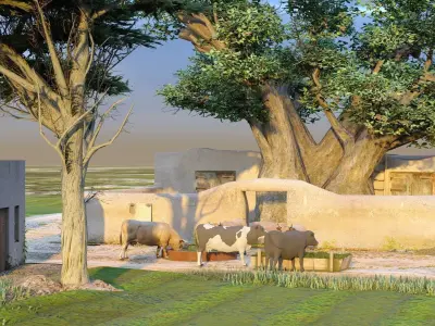 Longoki Village Low-poly 3D model