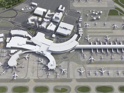 Vienna - International Airport - VIE Low-poly 3D model