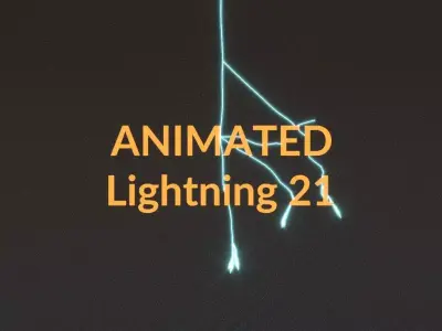 Animated Lightning v21 Low-poly 3D model